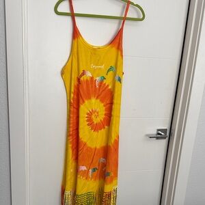 Yellow and Orange Backless Dress